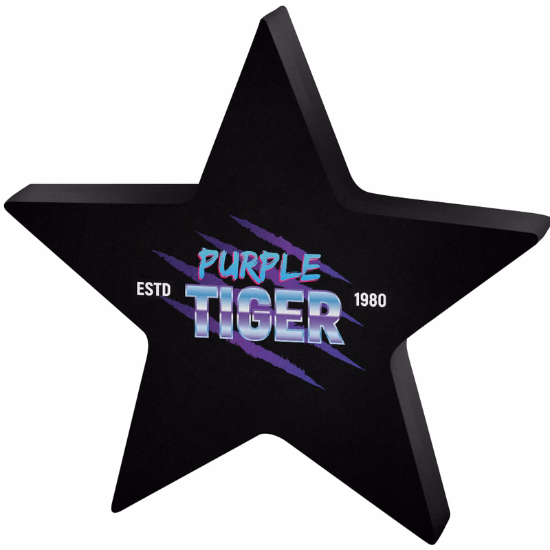 Black Star Acrylic Paper Weight (5"x 5"x 3/8") Full Colour PhotoImage