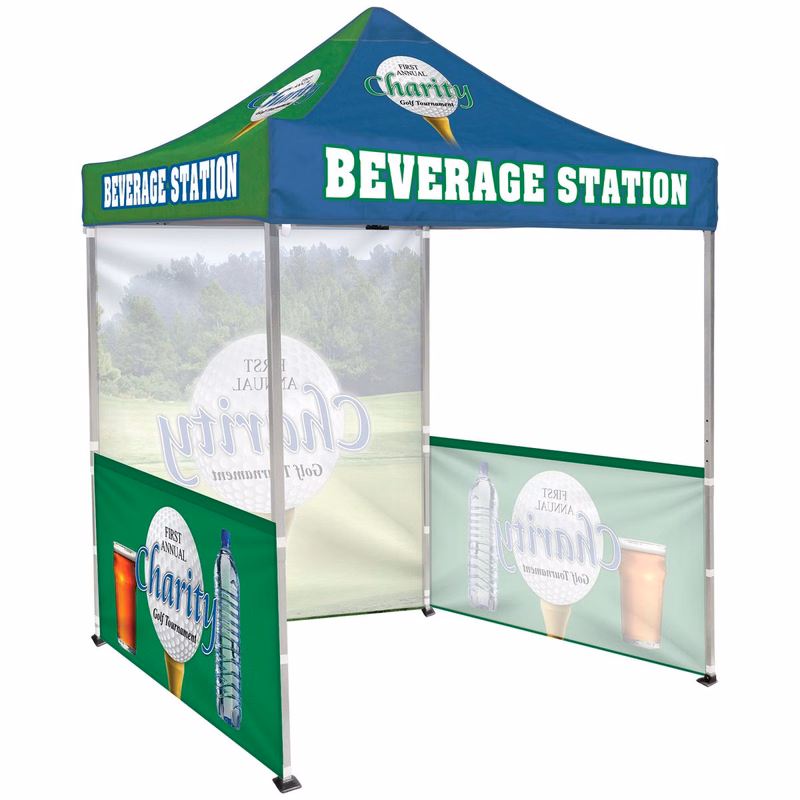 6.5' Square Canopy Tent with 1 Full Single Sided Wall & 2 Single Sided Half Walls