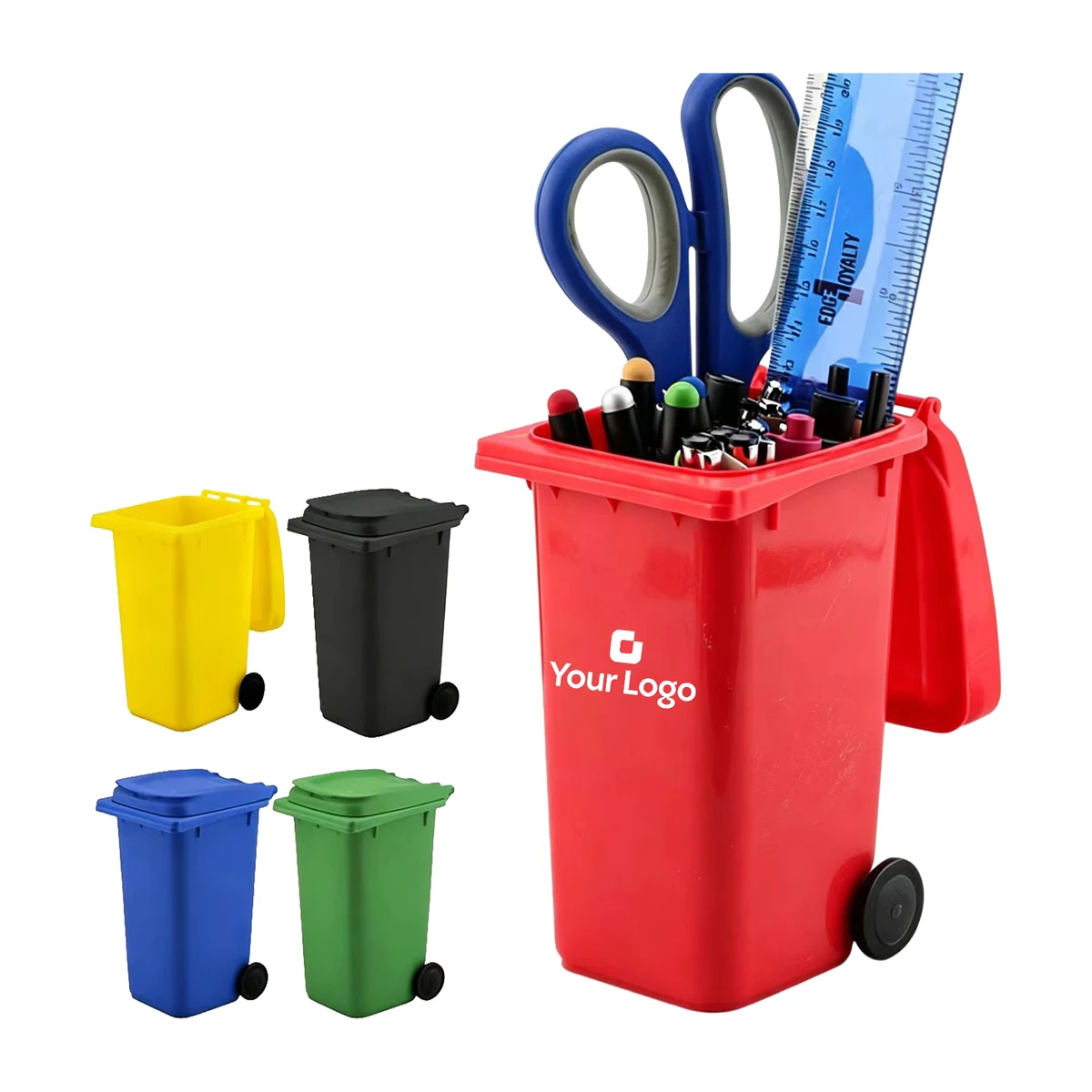 Mini Plastic Desktop Trash Can Pen Holder 1
