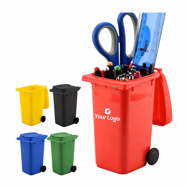 Mini Plastic Desktop Trash Can Pen Holder