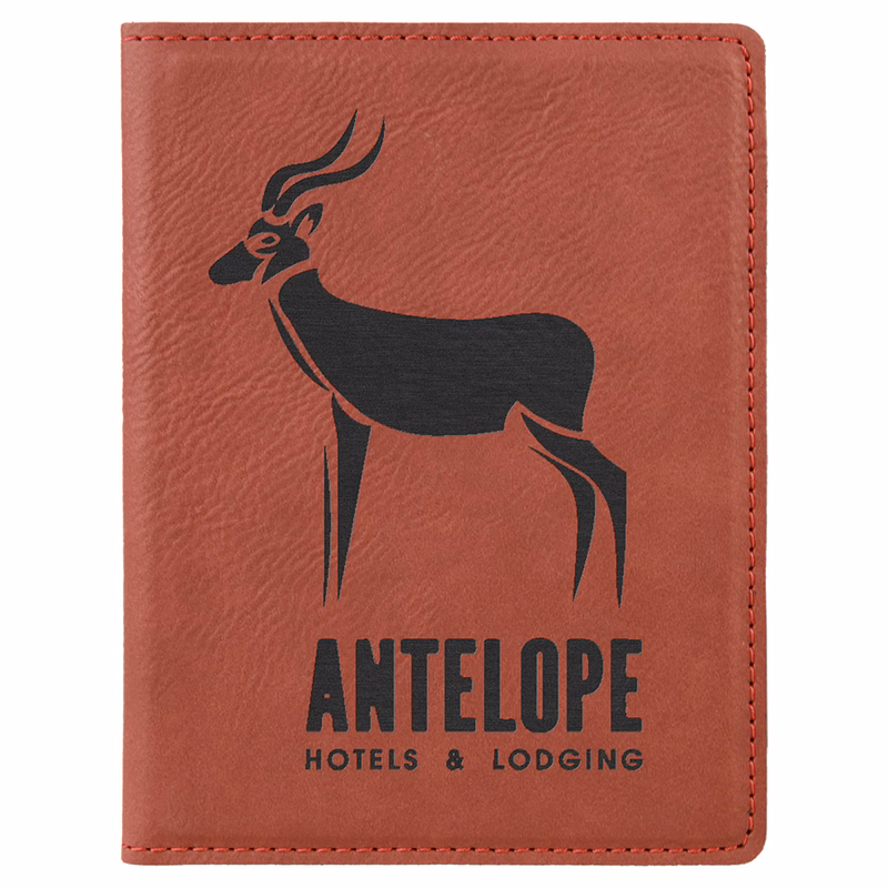 4 1/4" x 5 1/2" Rose Leatherette Passport Holder