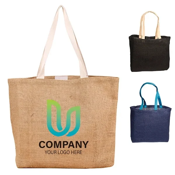 Eco Jute Tote -17.75 x 13.75 x 4 1