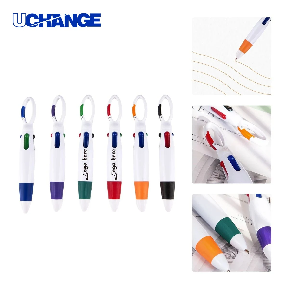 Climbing Buckle 4 Color Ballpoint Pen for Outdoors, custom pen with logo imprint 1
