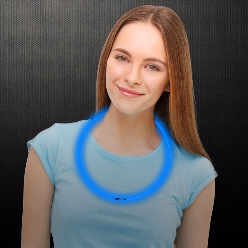 Blue 22" Superior Single Color Light Up Glow Necklace