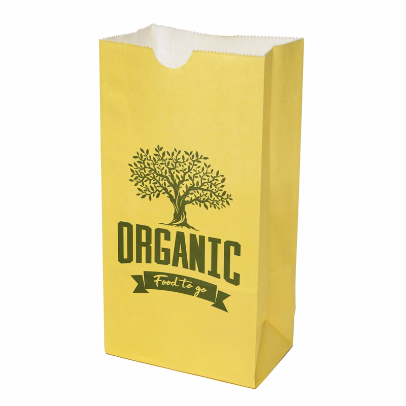 One-color Colored Paper Bag Yellow (5" x 9.75" x 3.125")