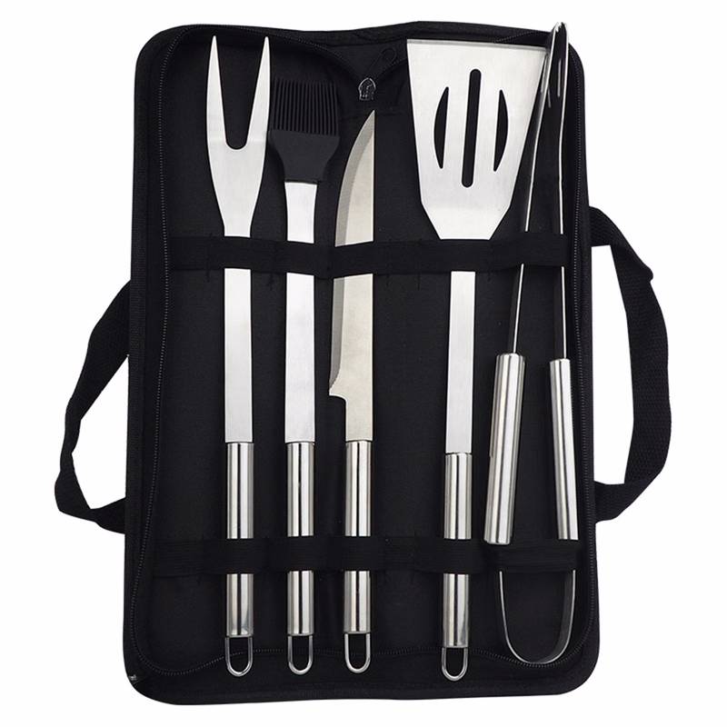 5Pcs Bbq Tool Set With Carry Case