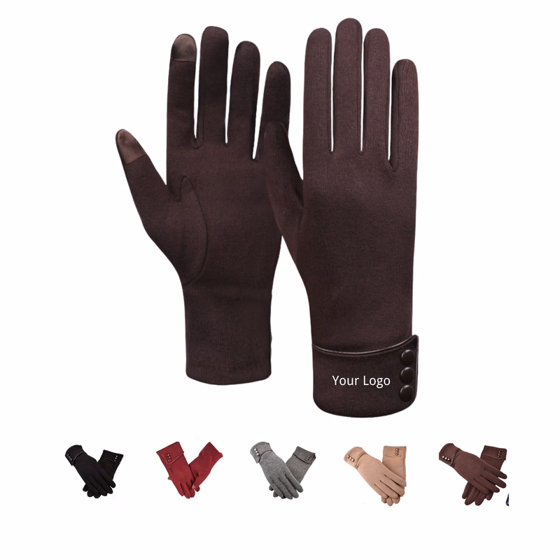 Winter Fleece-Lined Three-Button Flip-Top Thermal Gloves