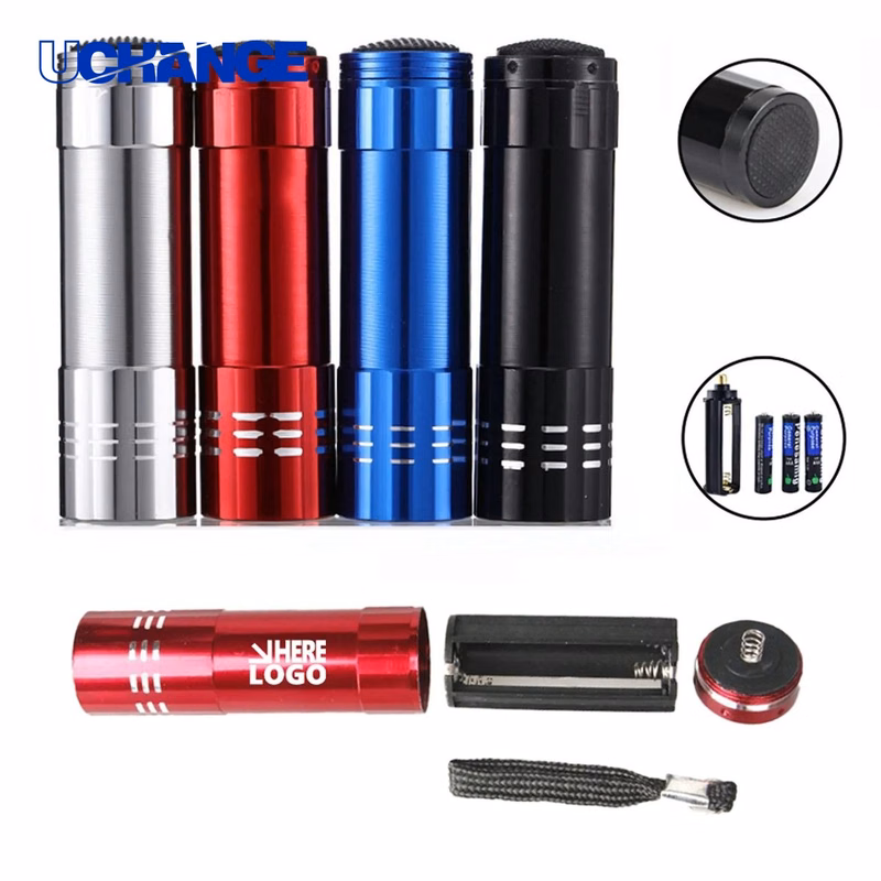 Mini Aluminum 9-LED Flashlight Tool