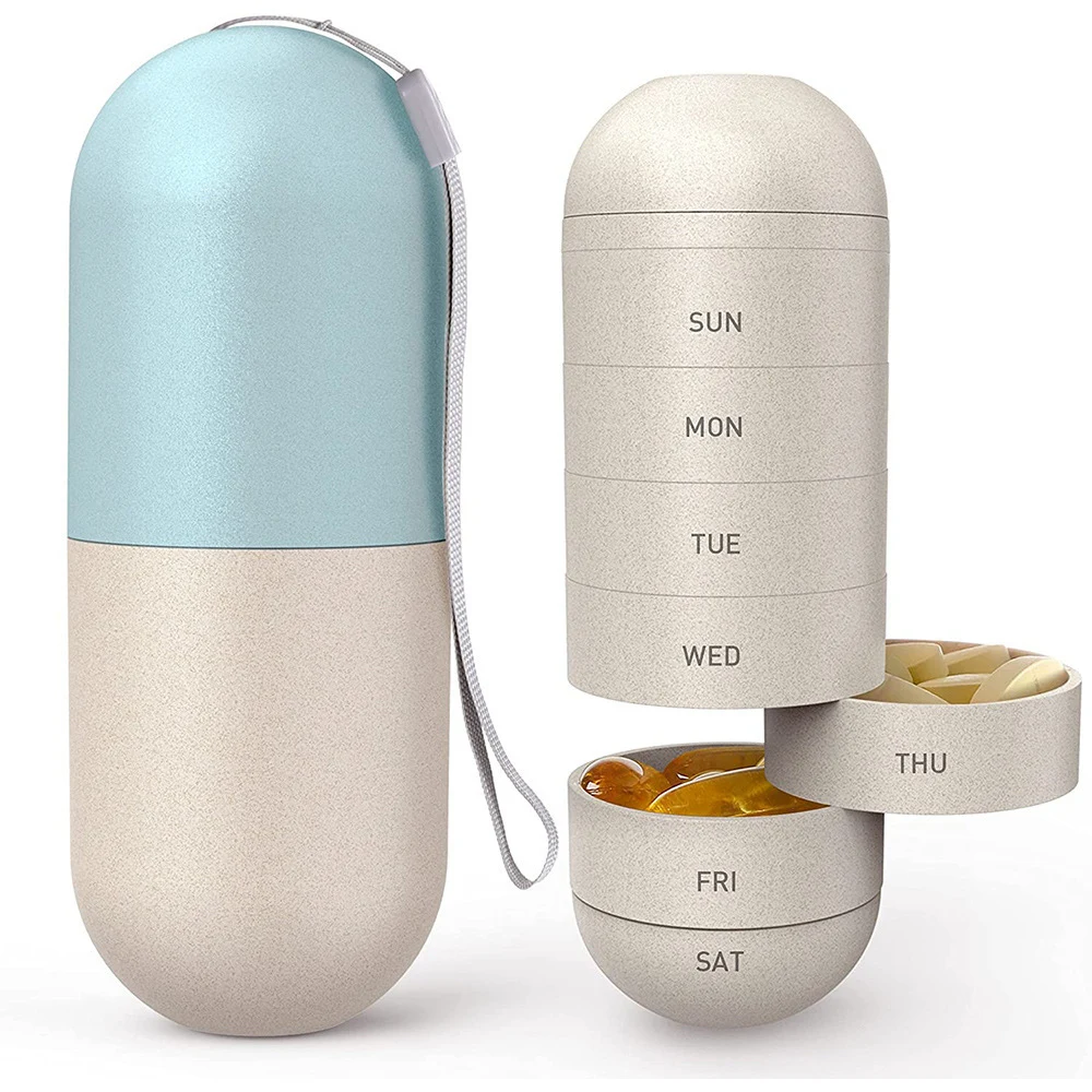 Portable Waterproof 7 Days Weekly Pill Box Organizer 1