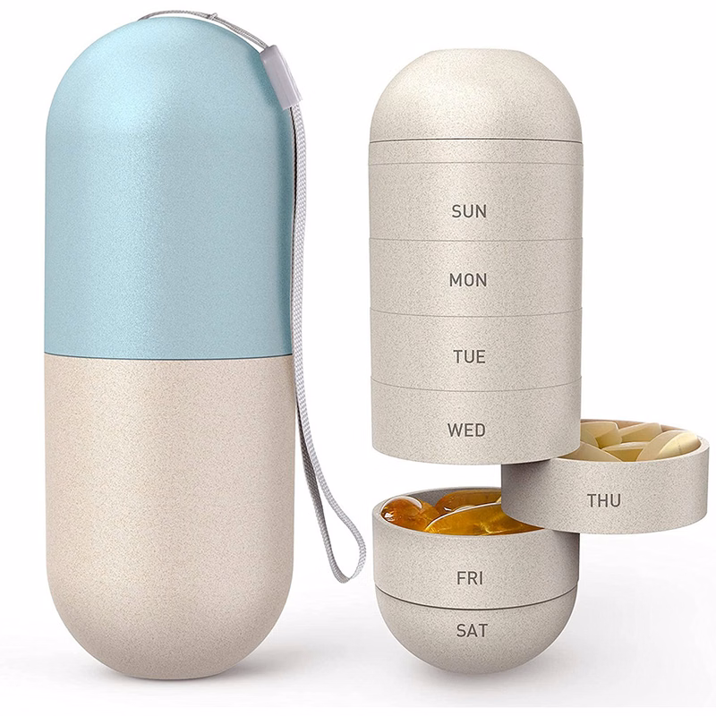 Portable Waterproof 7 Days Weekly Pill Box Organizer