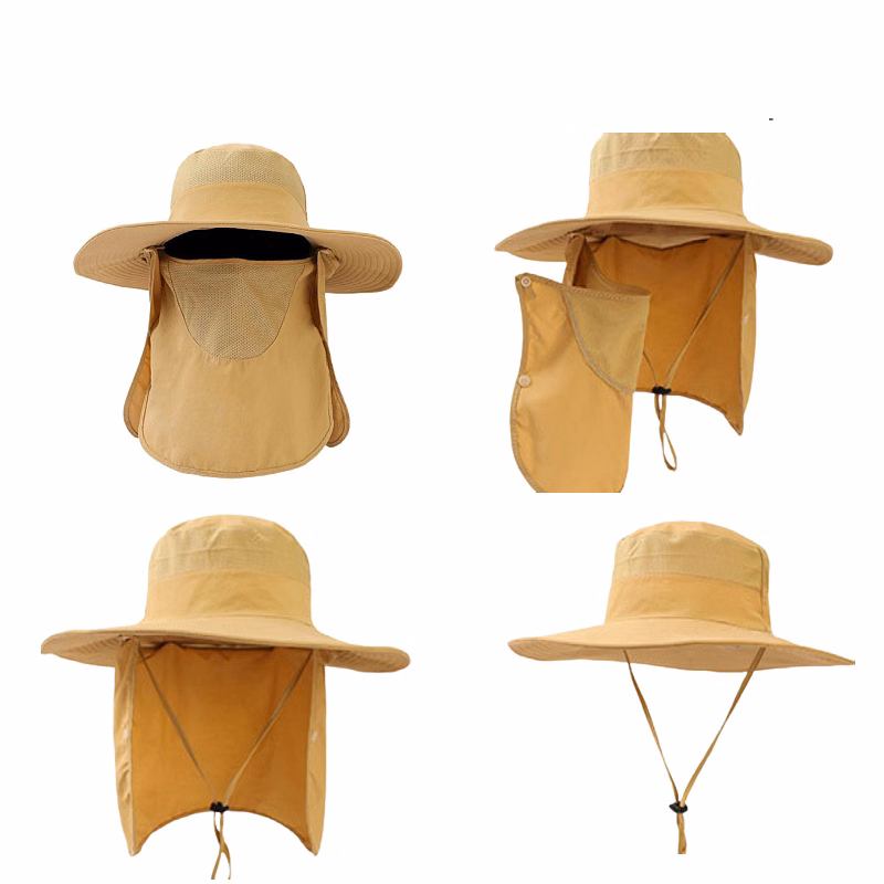 Travel Mesh Sun/fishing Hat With Neck Cape wide brim, face & neck flap
