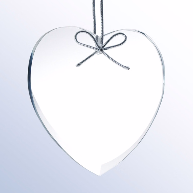 Premium Heart Ornament with Silver String