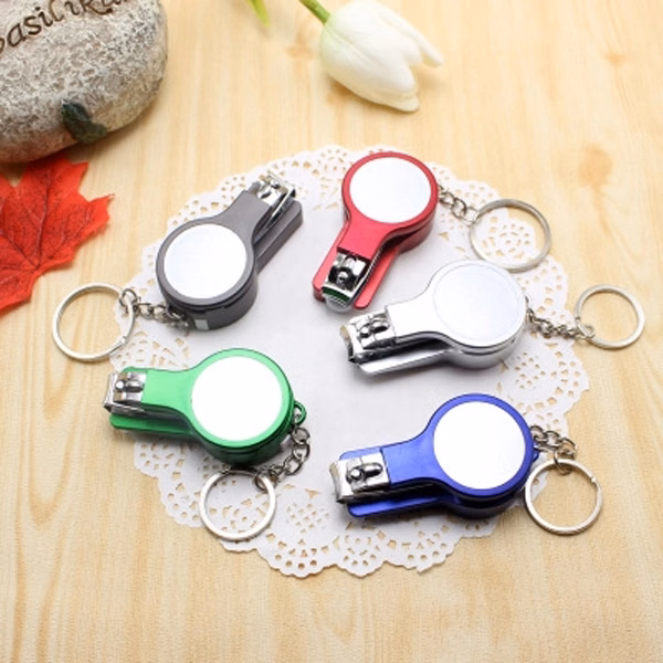 Multi-Use Keychain Nail Clipper Mirror With Ballpoint Pen