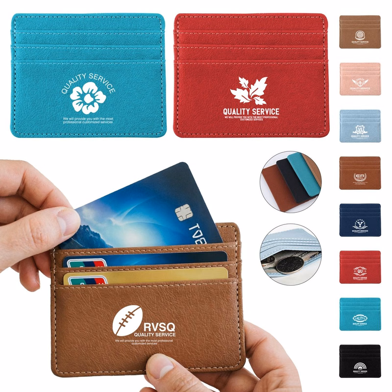 4" L x 3 3/20" W PU Leather Card Holder