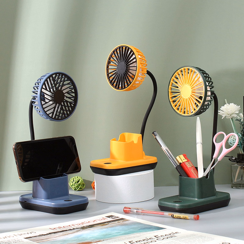 Multifunctional Desktop Pencil Phone Holder Fan