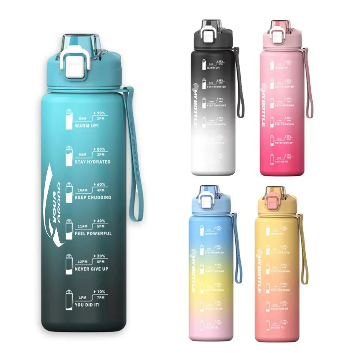 32 Oz. Sports Water Bottle Leak Proof Gradient Cup Fitness 1
