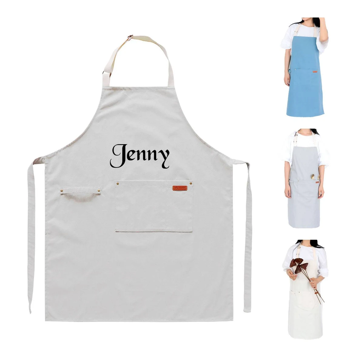 Canvas Apron with Front Pocket 1
