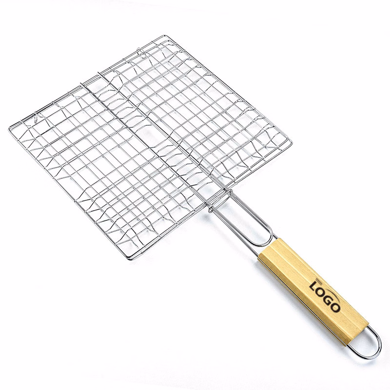 Stainless Steel Grill Basket with Wooden Handle