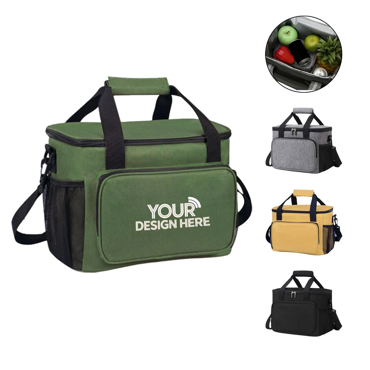 Oversized Insulated Lunch Bag In Oxford Fabric 1