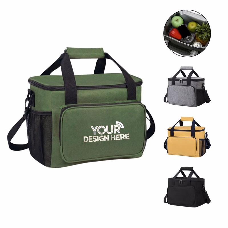 Oversized Insulated Lunch Bag In Oxford Fabric