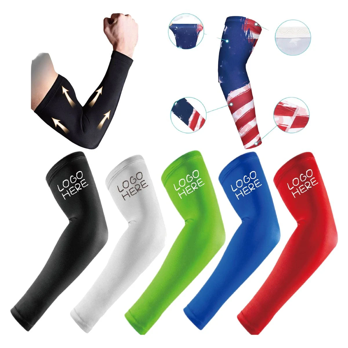 Cooling Arm Sleeves with Ice-Silk Technology 1