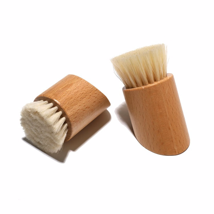 Beech Round And Medium Hard Boar Bristle Beard Brush Face Cleaning Brush