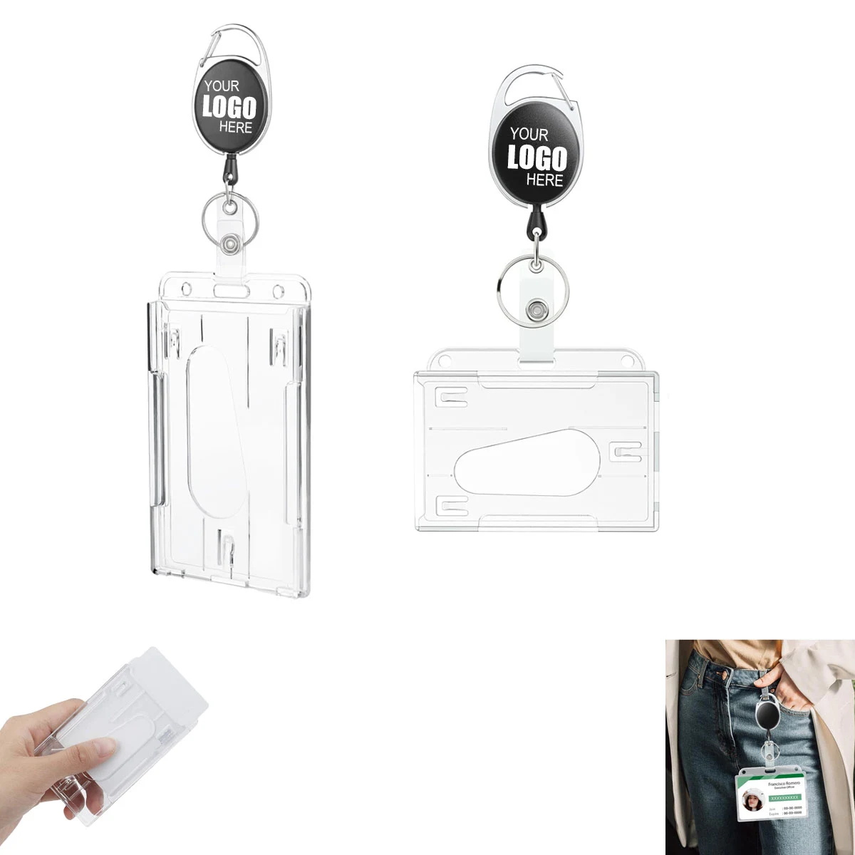 ID Card Holders Set with Clip 1
