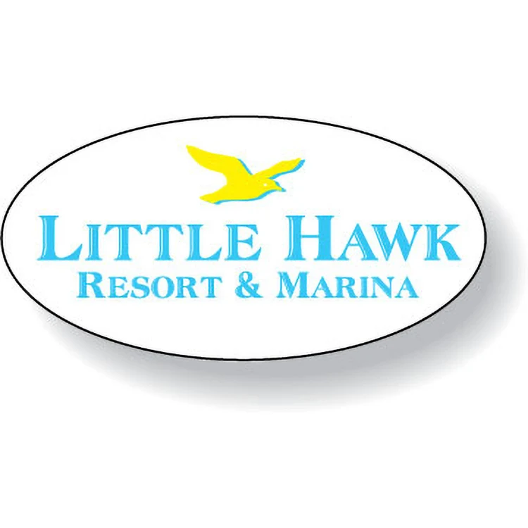 White Matte Block-Out Flexo-Printed Stock Shape Oval Label (.875"x1.75") 1