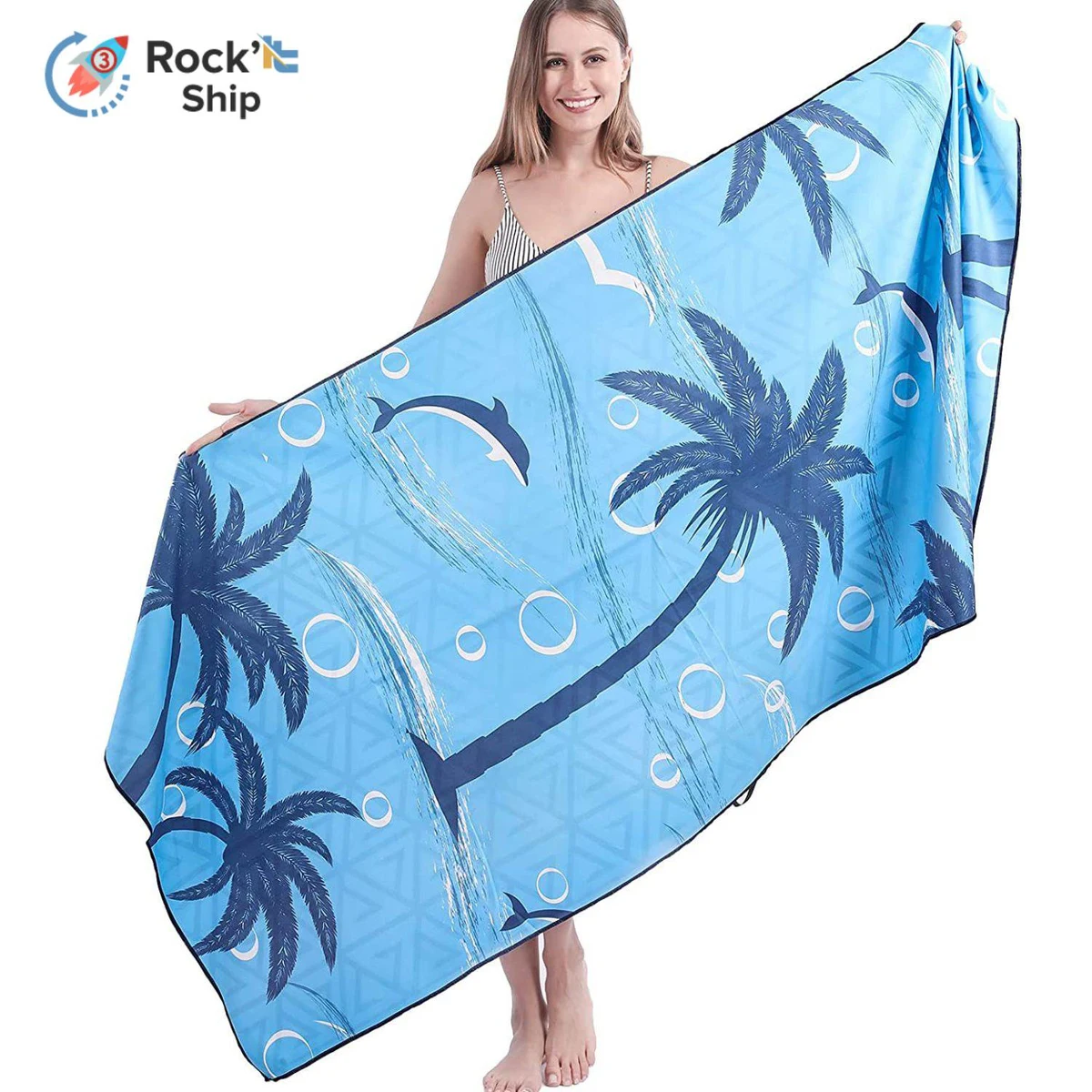 Rock'it 3-Day 30"x 60" Sublimated Microfiber Sand Proof Beach Towel 1