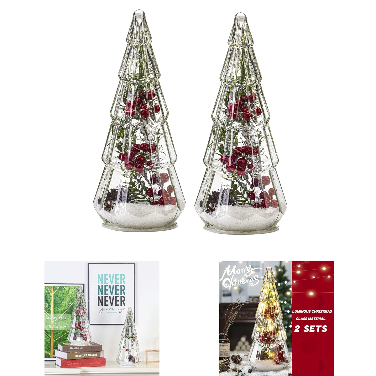 Tower Shaped Glass Xmas Tree 1