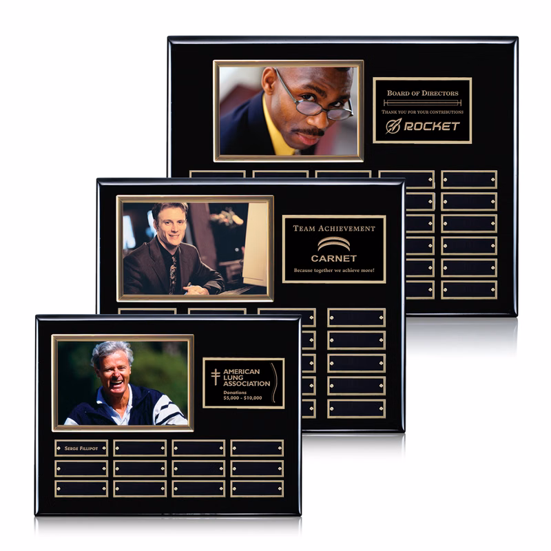 Photo (Horiz) P/Plaque - Black/Gold