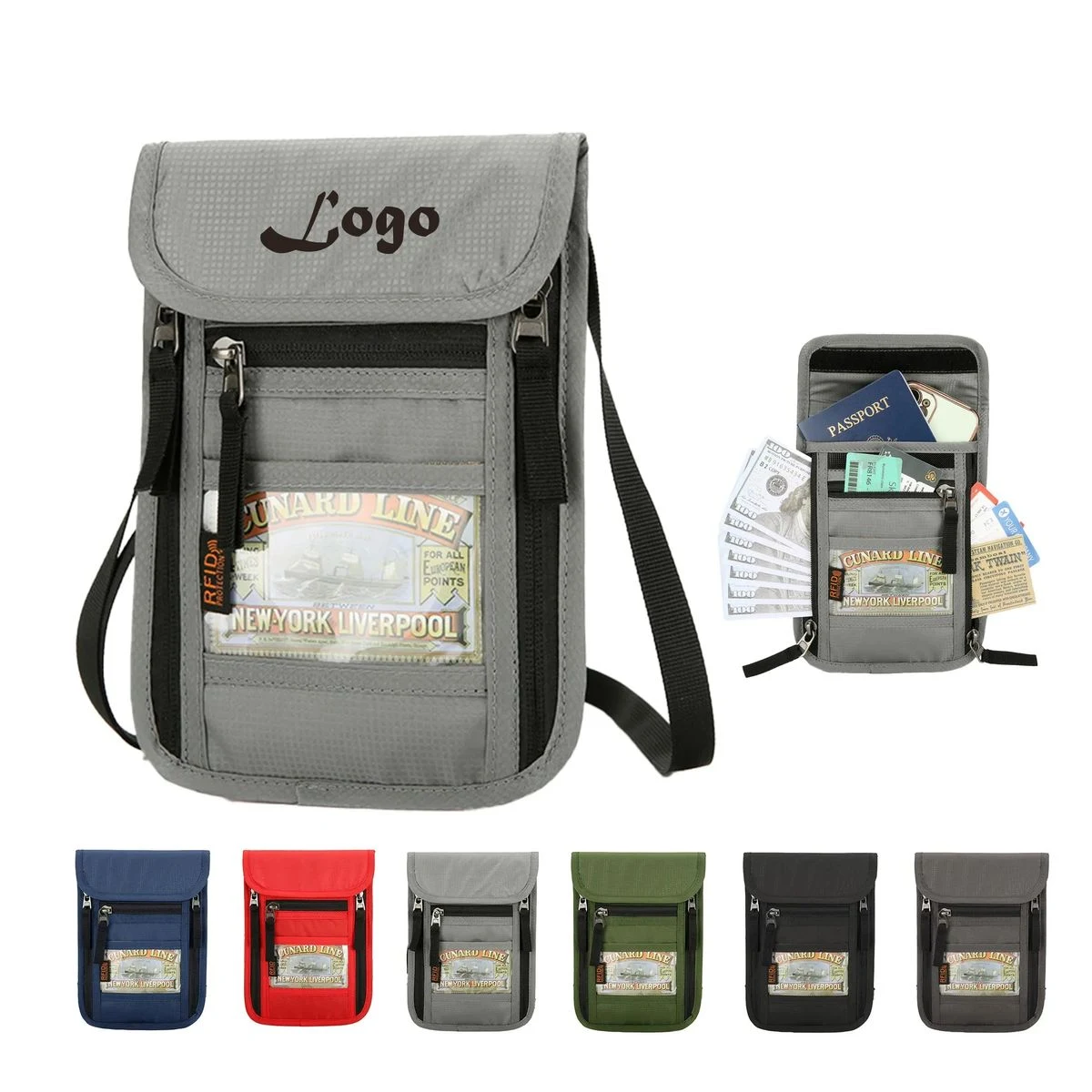RFID Blocking Passport Holder Neck Pouch 1
