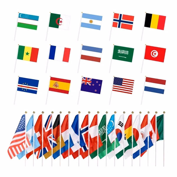 Custom 8.3" Double Sided Handheld Flag Stick — Stadium & Event Promotion Giveaway