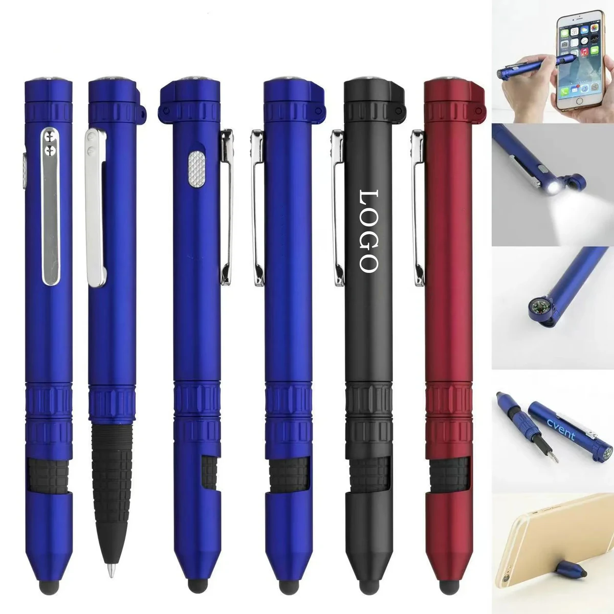 Multifunction 6 in 1 Tactical Pen with Compass 1