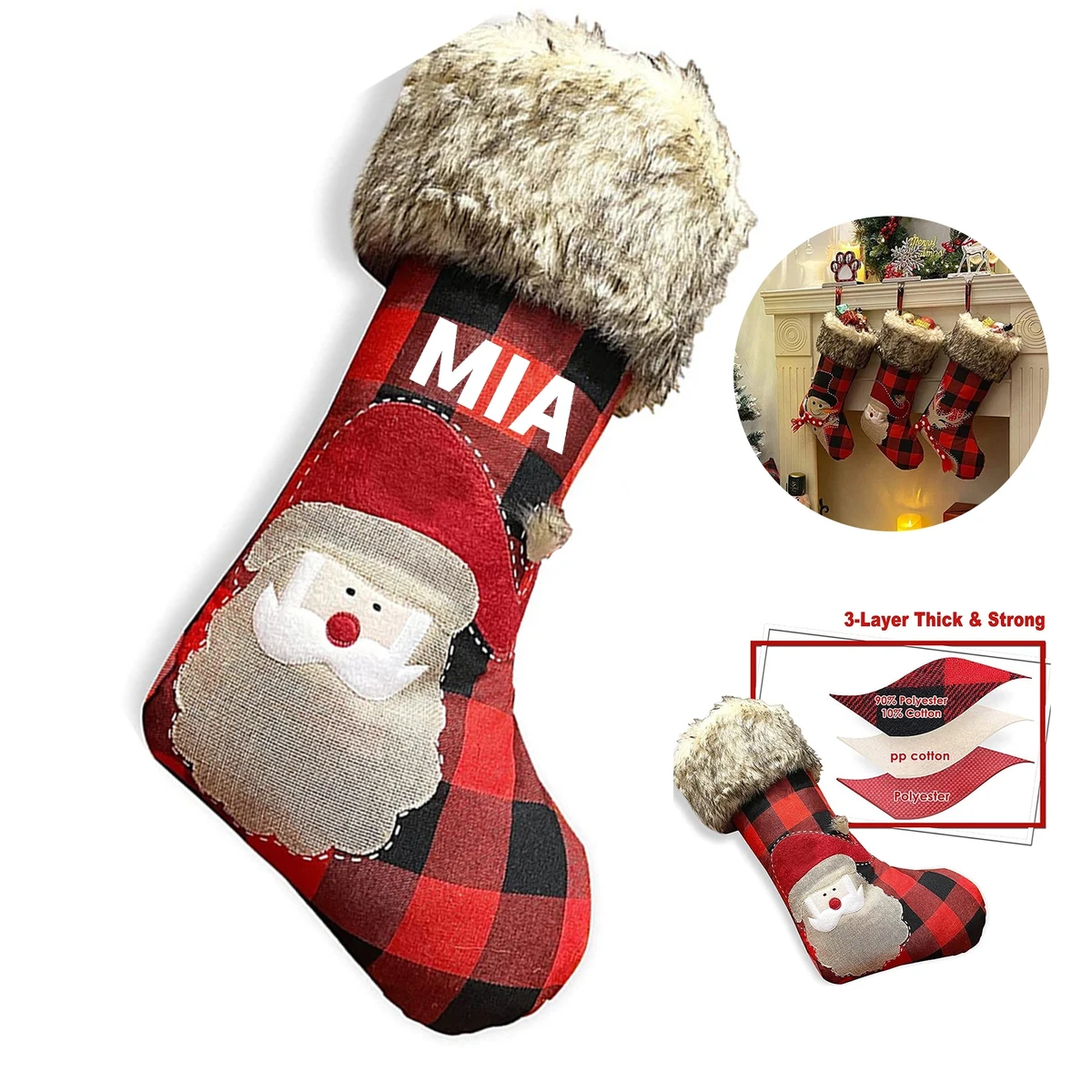 Plaid Christmas Stockings 1