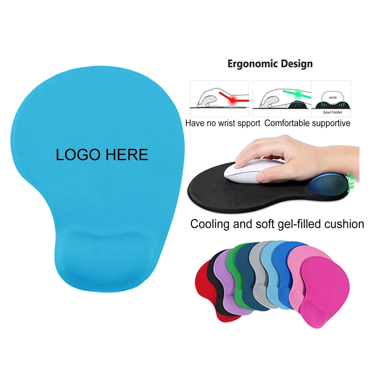 Ergonomic Wrist Rest Mouse Pad Large 1