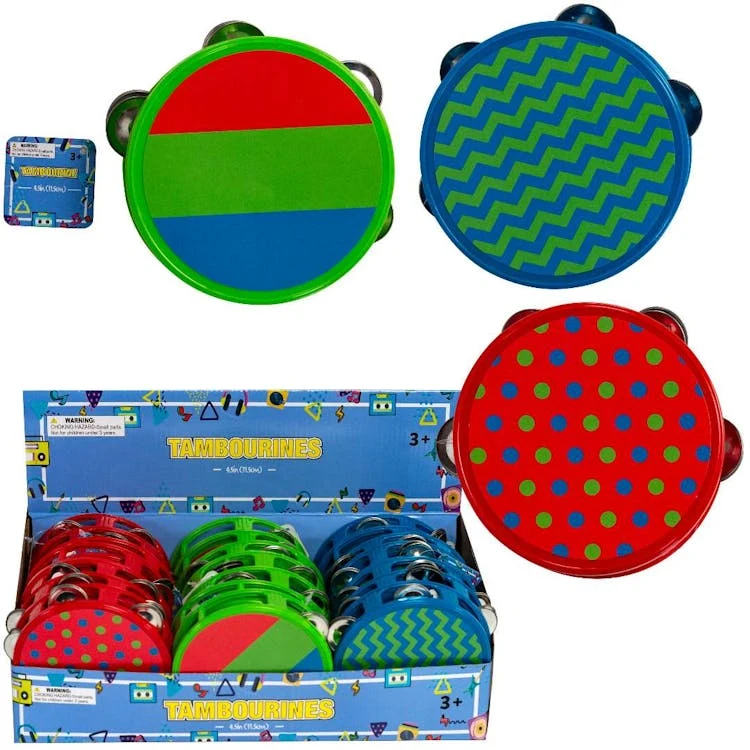 Toy Tambourine 4.5" - Assorted Patterns 1