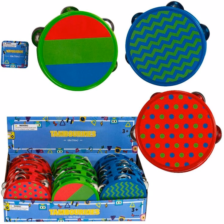 Toy Tambourine 4.5" - Assorted Patterns