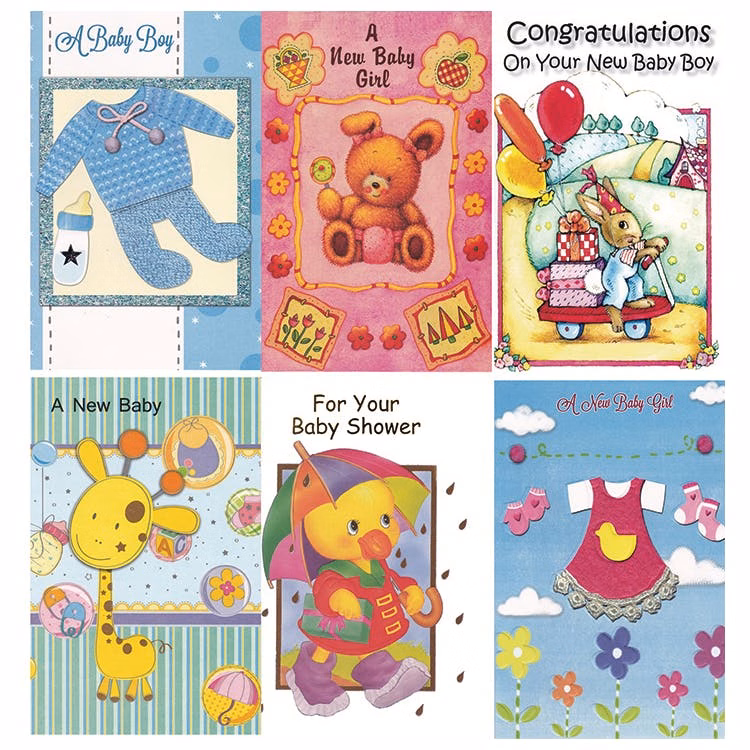 New Baby Cards - Assorted 5"x7.75"