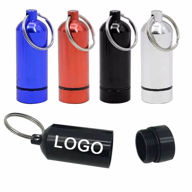 Aluminum Pill Holder Keychain