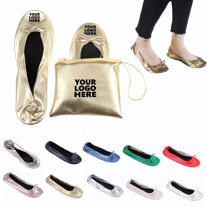 Compact Foldable Round Toe Ballet Flat Shoes