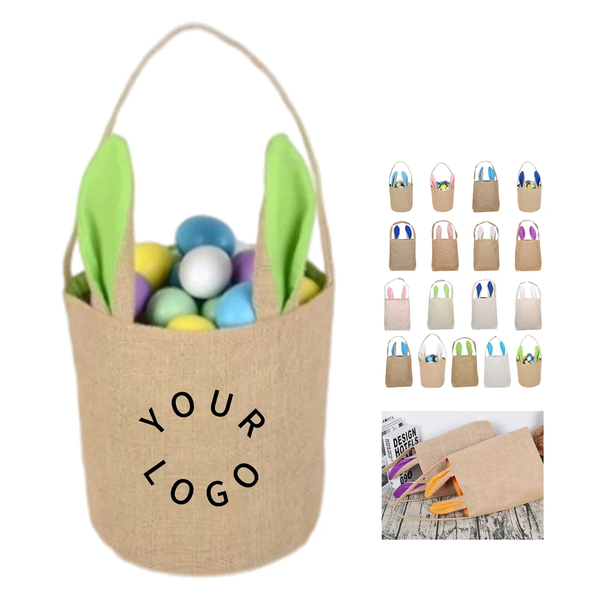 Jute Rabbit Ear Tote Bag 8.7" x 7.9" 1