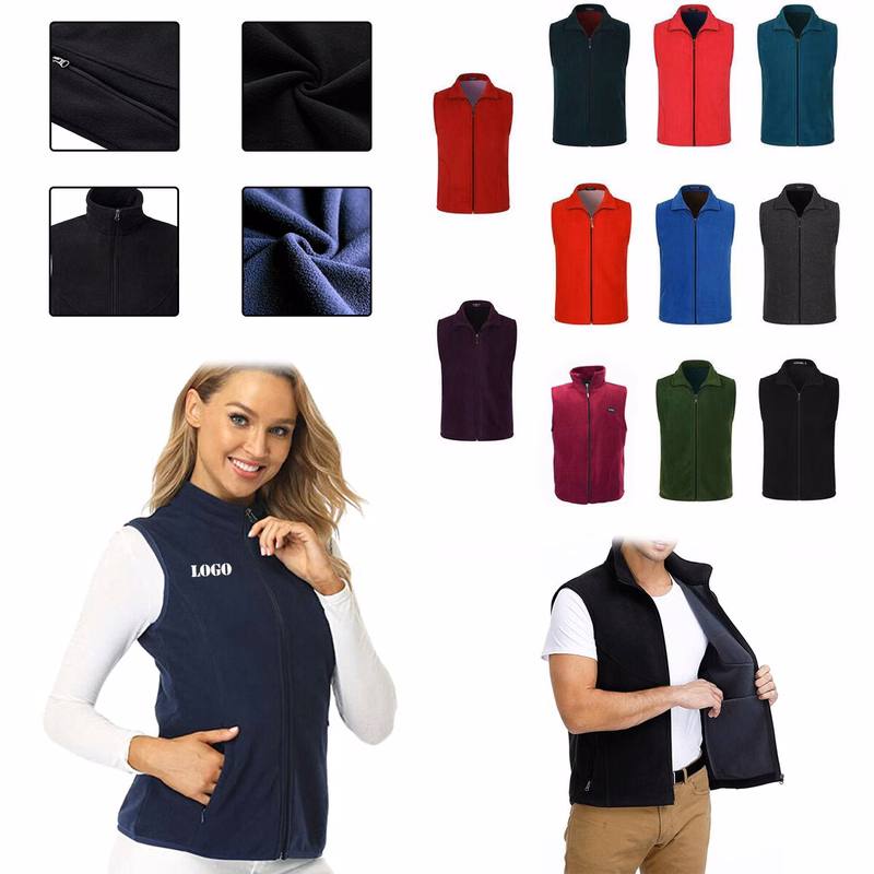 Full Zip Sleeveless Jacket with Pockets