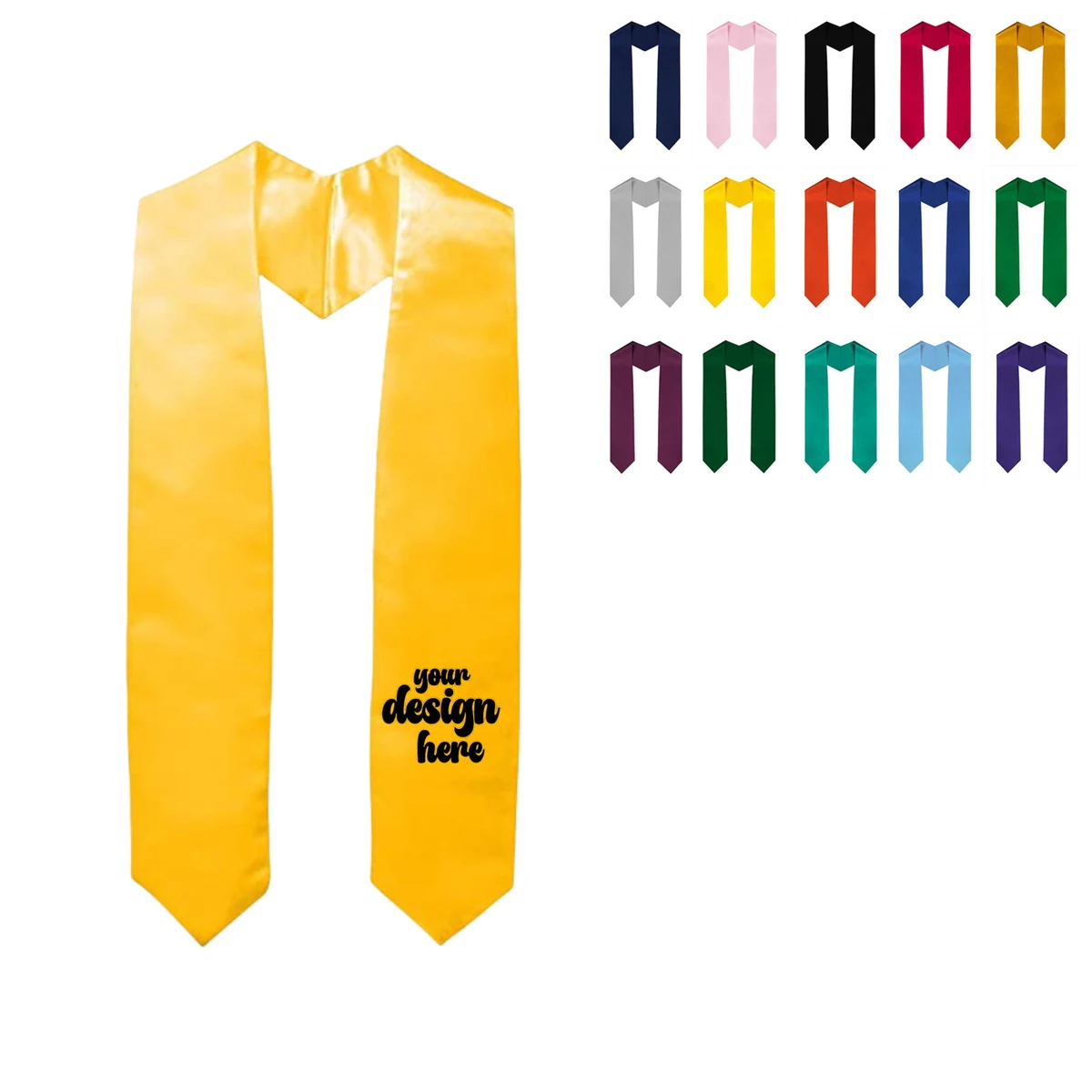 Custom Graduation Solid Color Stole 1