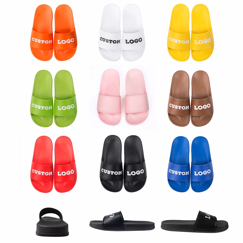 MOQ 50PCS Custom Home PVC Non-slip Slipper Slide Sandals