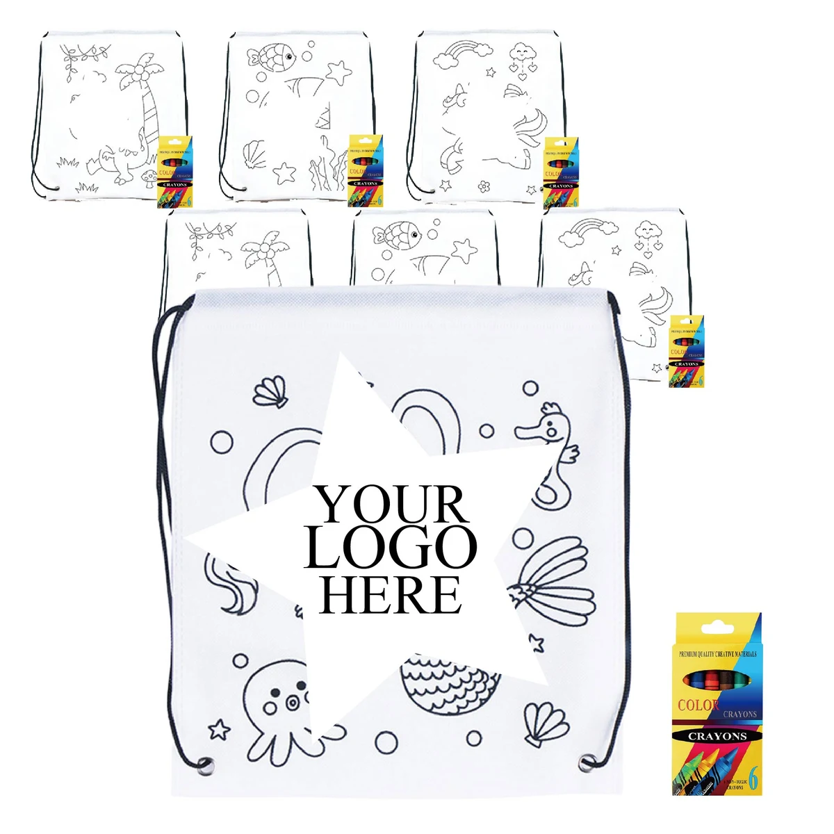 Custom Graffiti Non-Wove Bag w/Crayon 1
