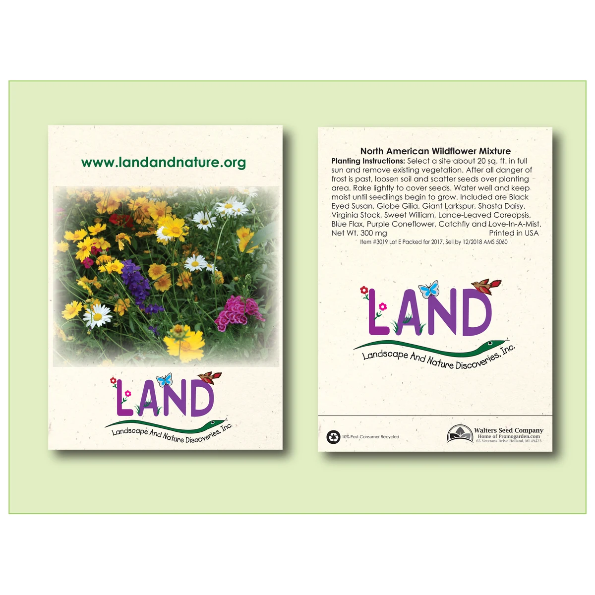 Wildflower Mixture - 11 Variety - Seed Packet - Size 3.25" x 4.5" 1