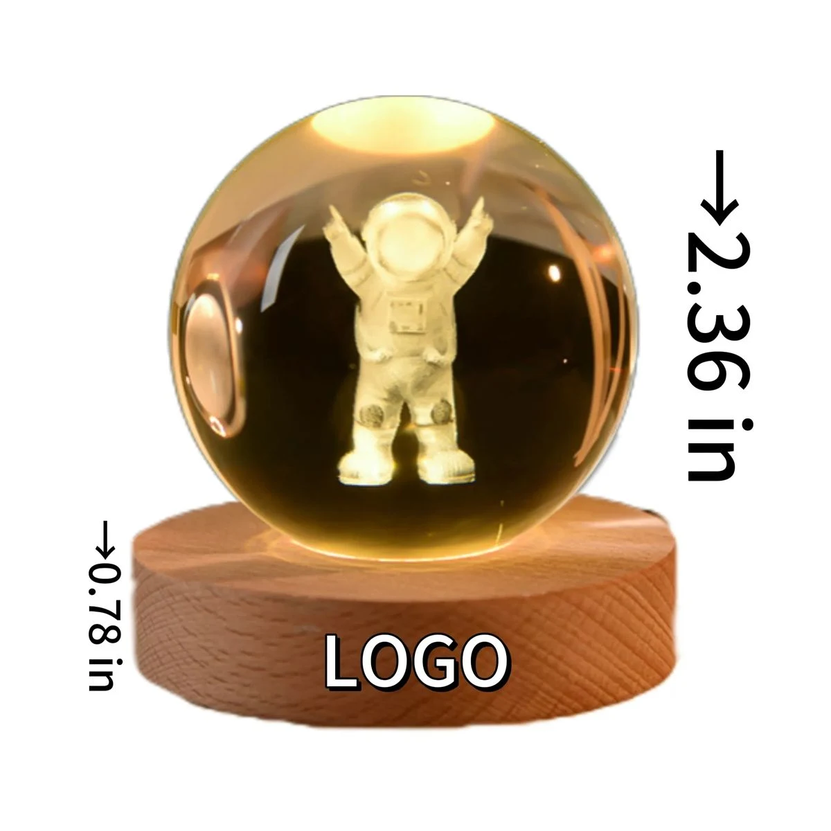 Custom 3D carved crystal ball night light 1