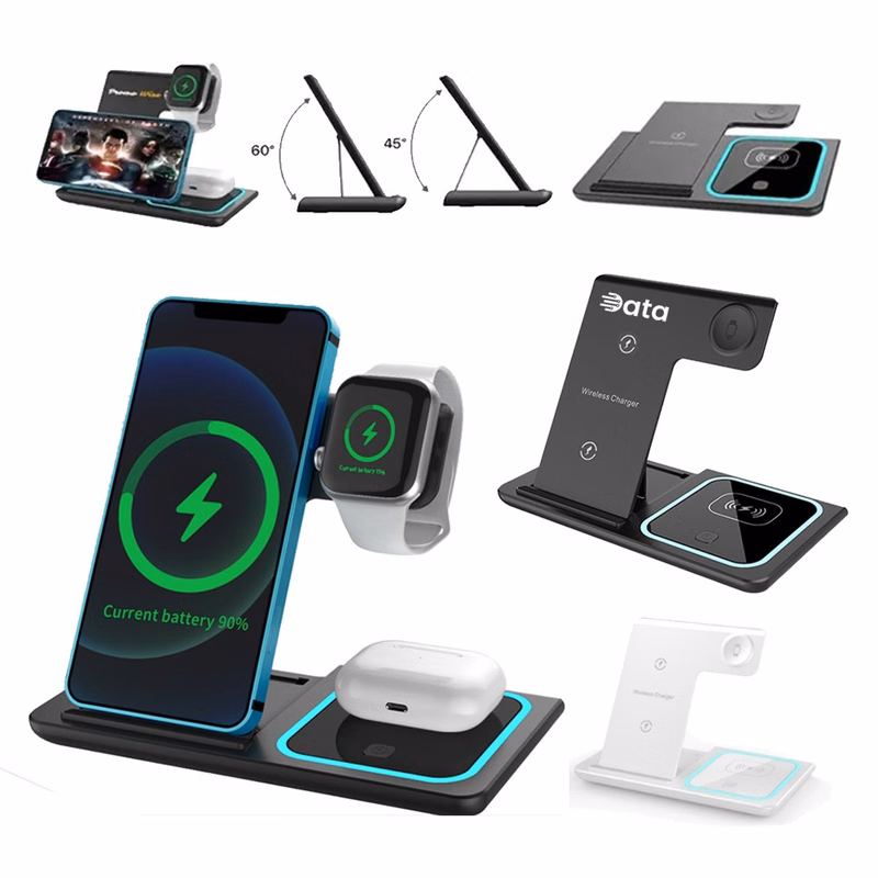 3-in-1 Slim Folding Wireless Desk Charger With Stand