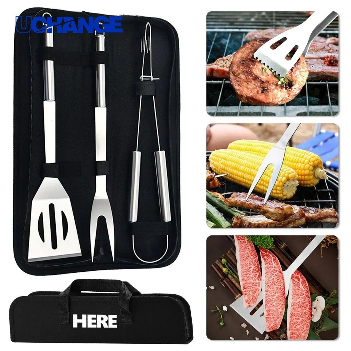 4-Piece Barbeque Grilling Tool Set for Cooking 1